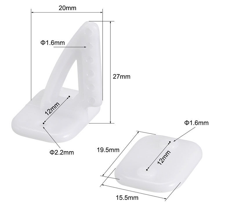 Control Horn (POM) 06 Holes - 20x27mm White